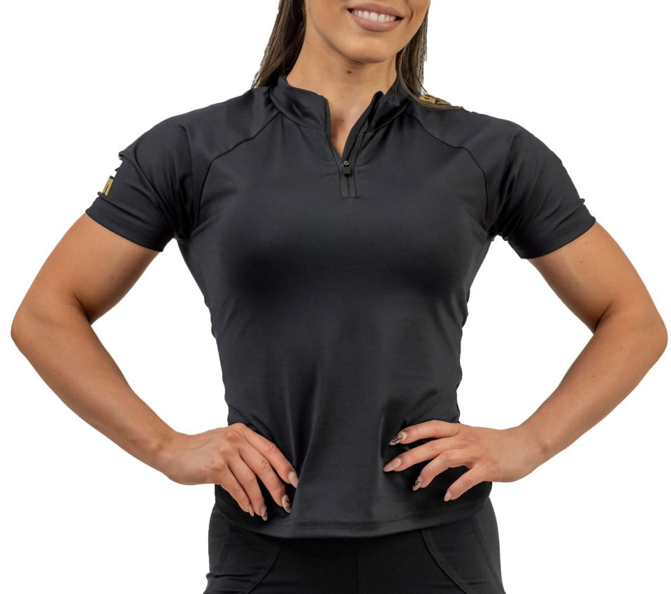 Tee-shirt NEBBIA Women s Compression Zipper Shirt INTENSE Ultimate Gold