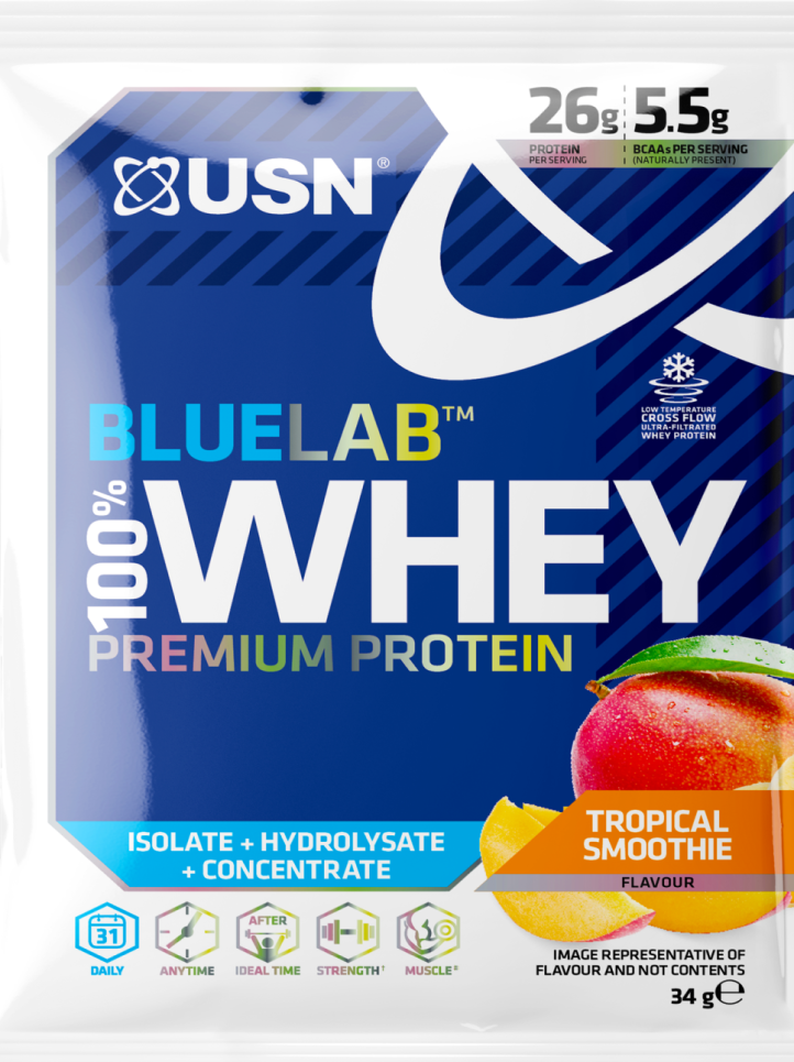 Poudre de protéine de lactosérum USN 100% Premium BlueLab échantillon 34g
