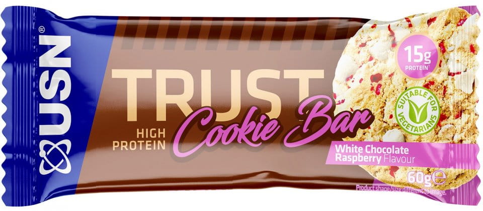 Biscuit protéiné USN Trust 60g chocolat blanc à la framboise